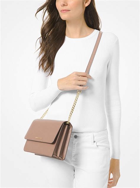 daniela large saffiano leather crossbody bag michael kors